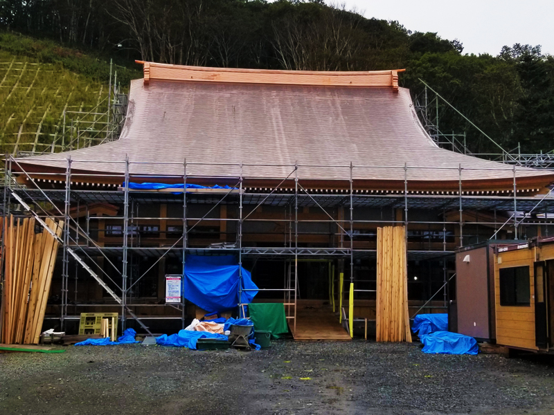 北海道 本堂 銅板平葺き工事